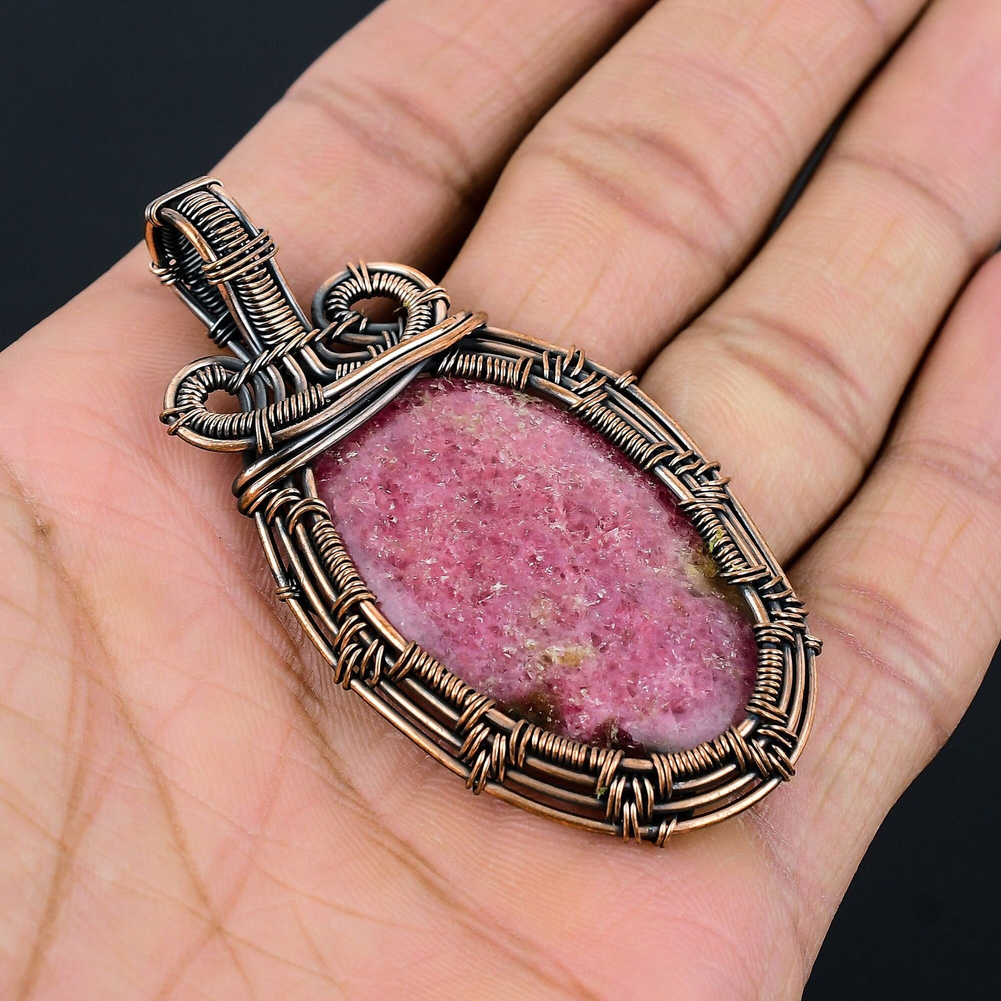 Pink Rhodonite Gemstone Pendant