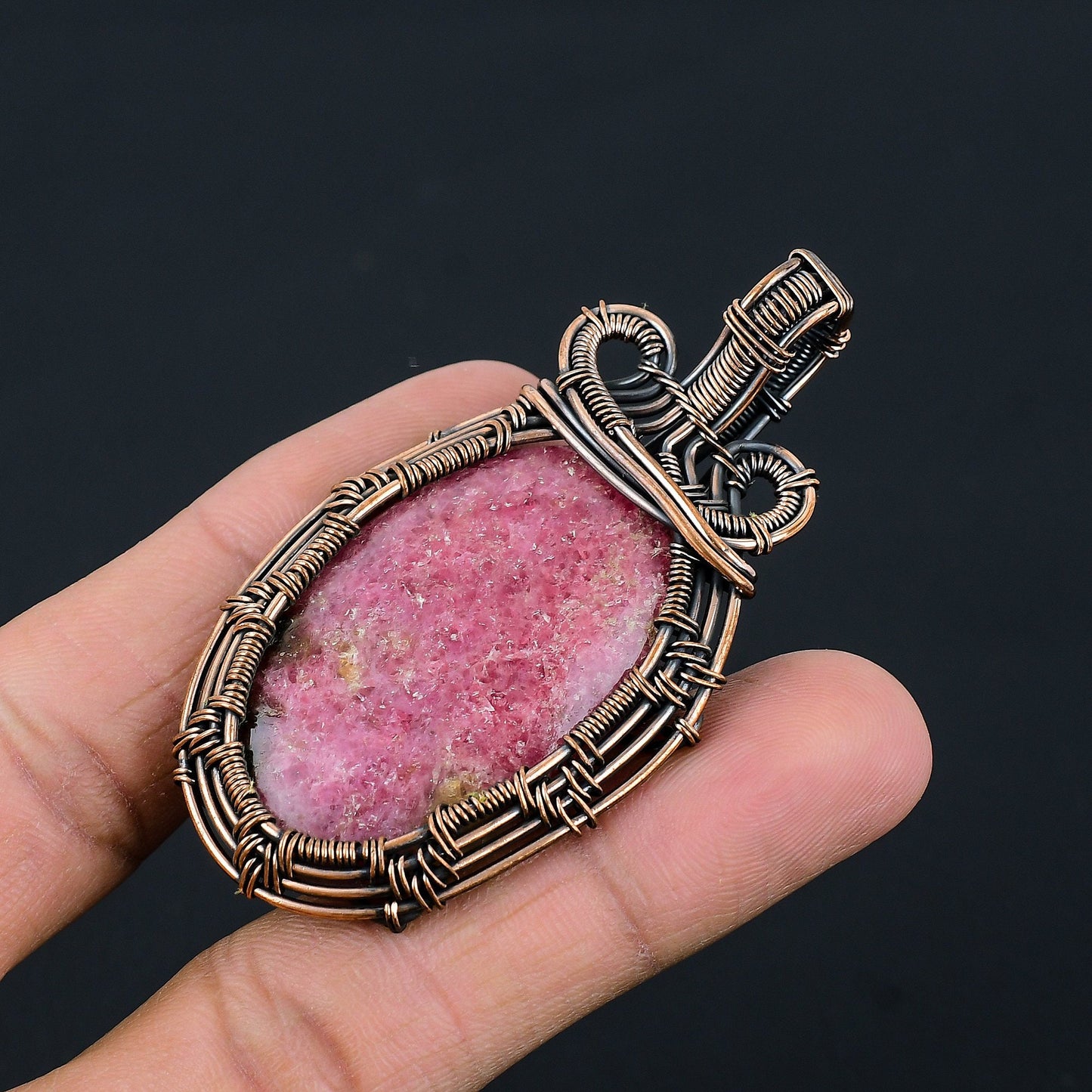 Pink Rhodonite Gemstone Pendant