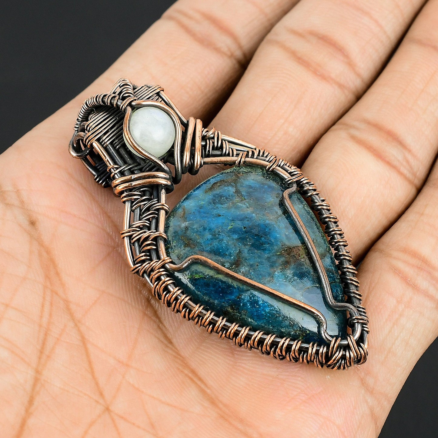 Neon Blue Apatite Gemstone Pendant