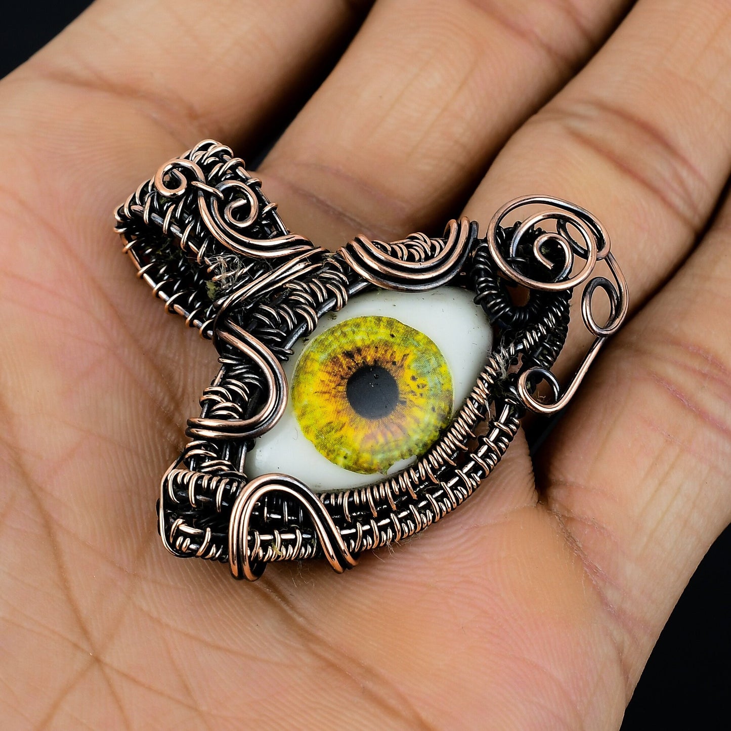 Hazel Triple Color Eye Gemstone Pendant