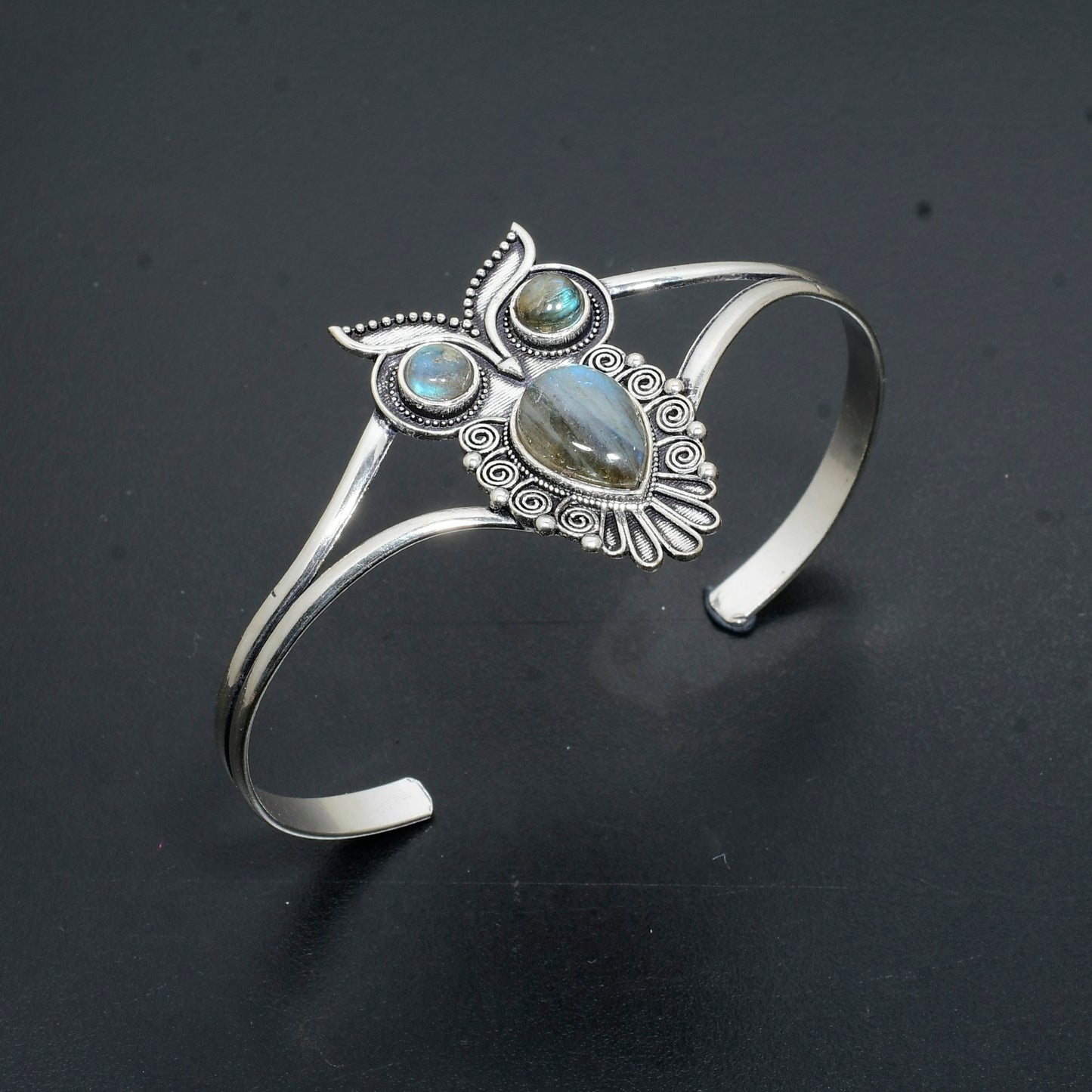 Blue Labradorite Gemstone Cuff Bangle