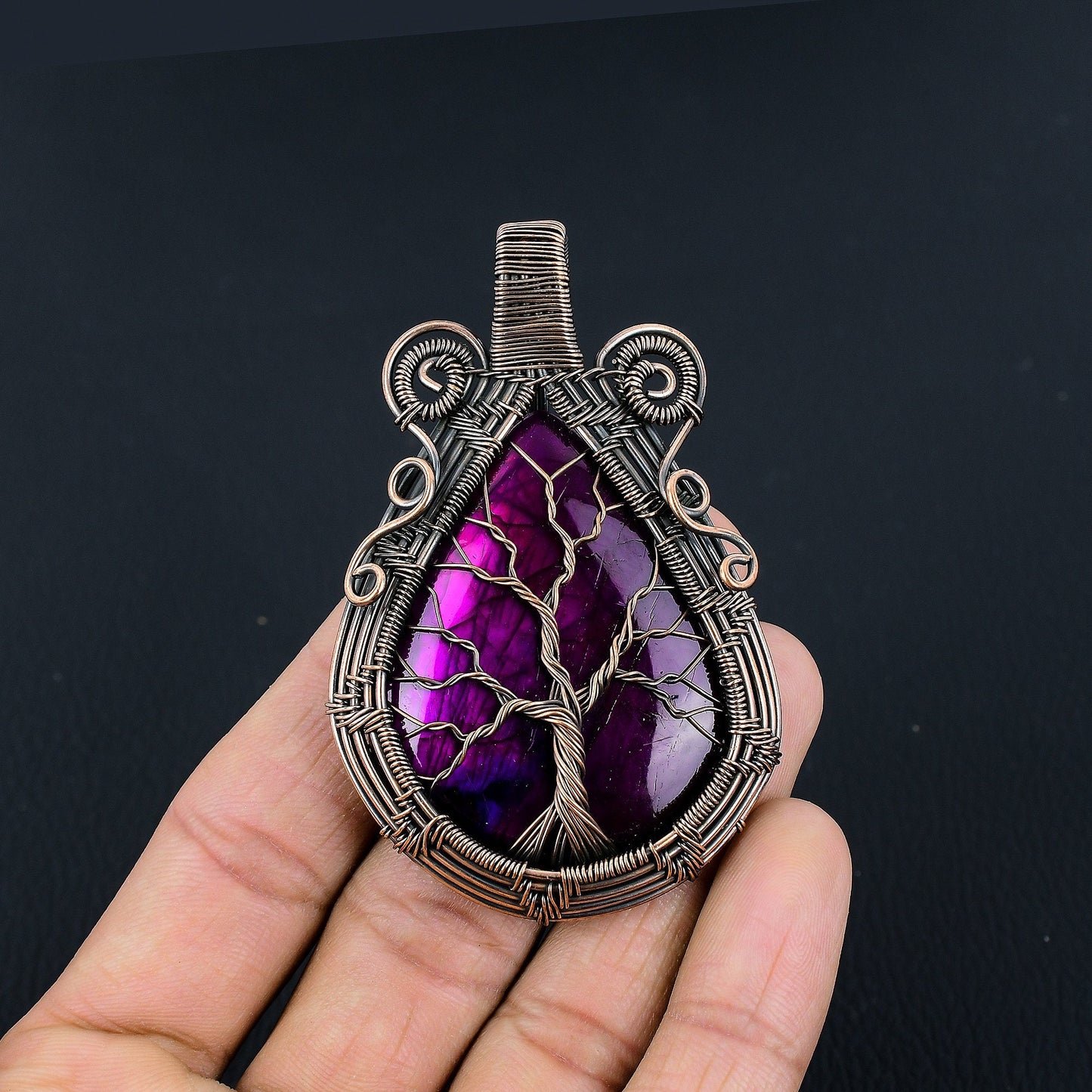 Purple Labradorite Gemstone Pendant