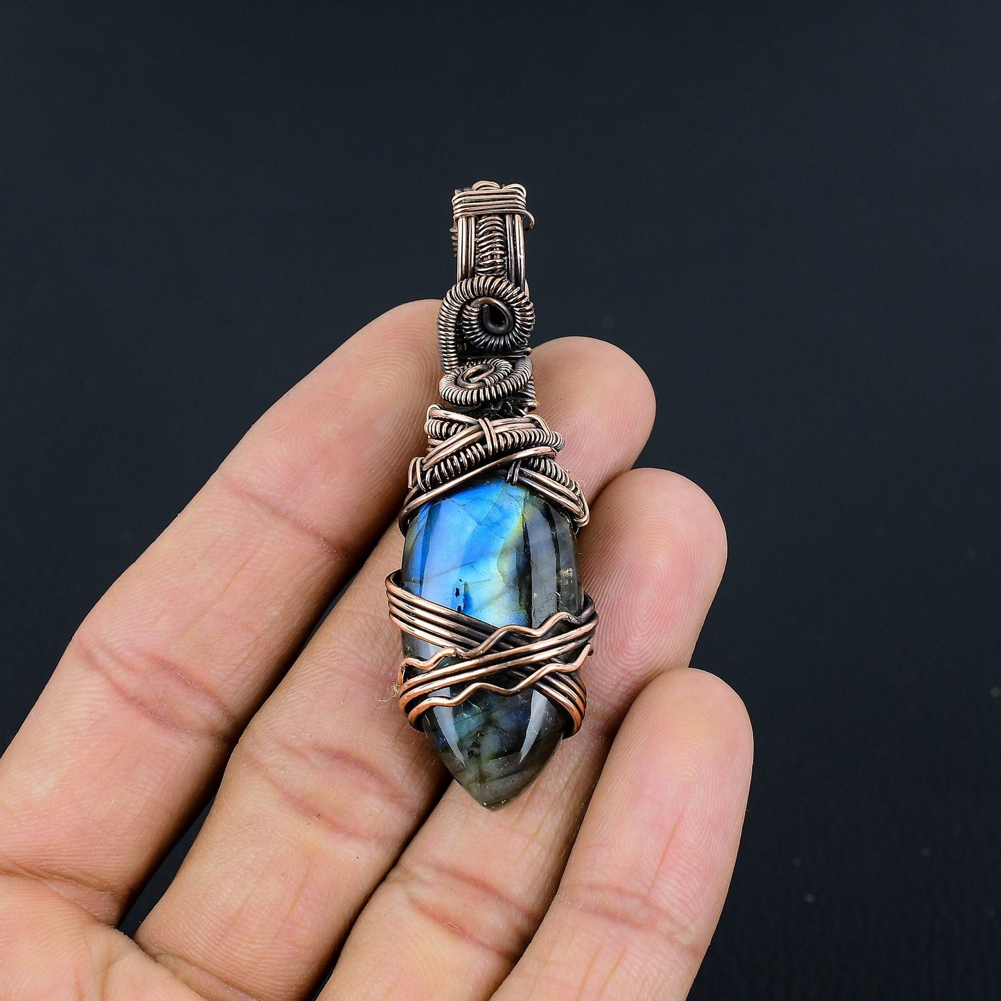 Blue Labradorite Gemstone Pendant