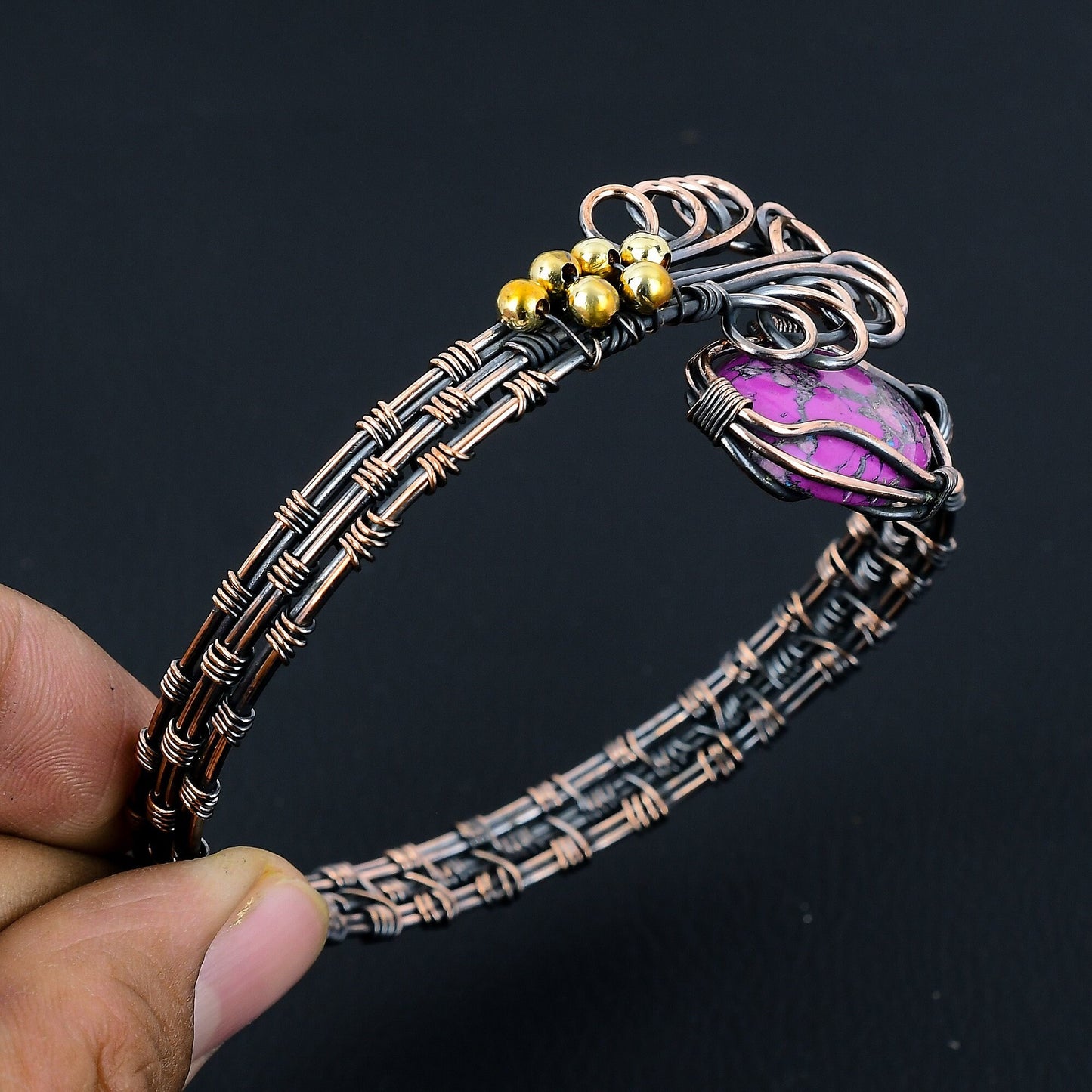 Purple Turquoise Gemstone Bracelet