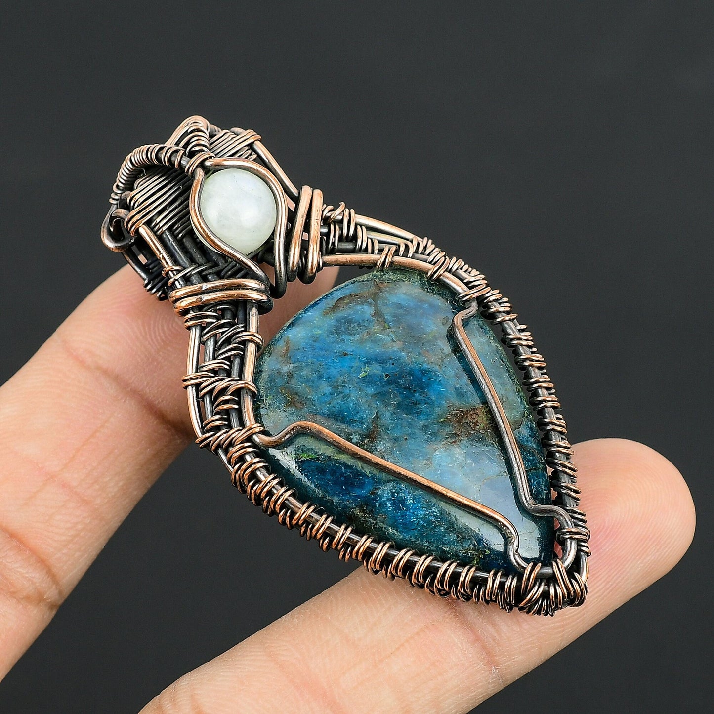 Neon Blue Apatite Gemstone Pendant