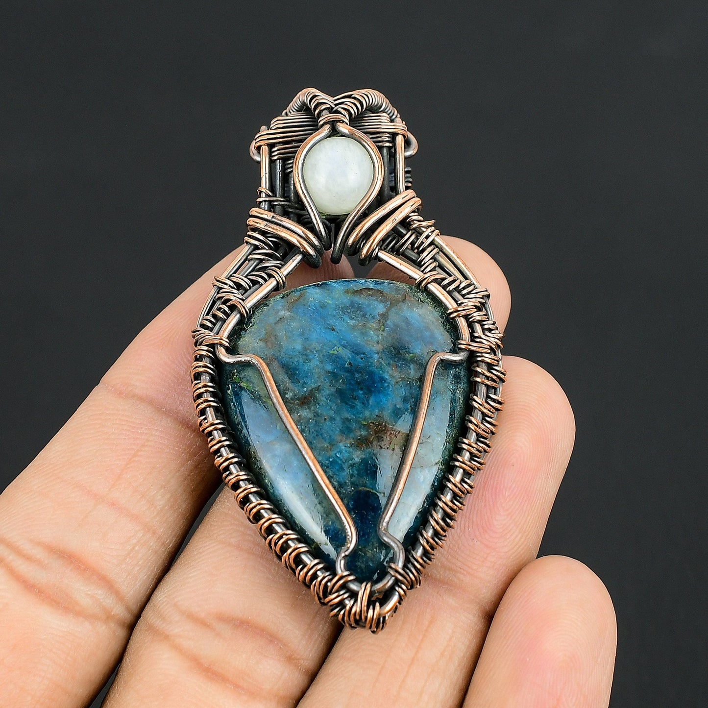 Neon Blue Apatite Gemstone Pendant