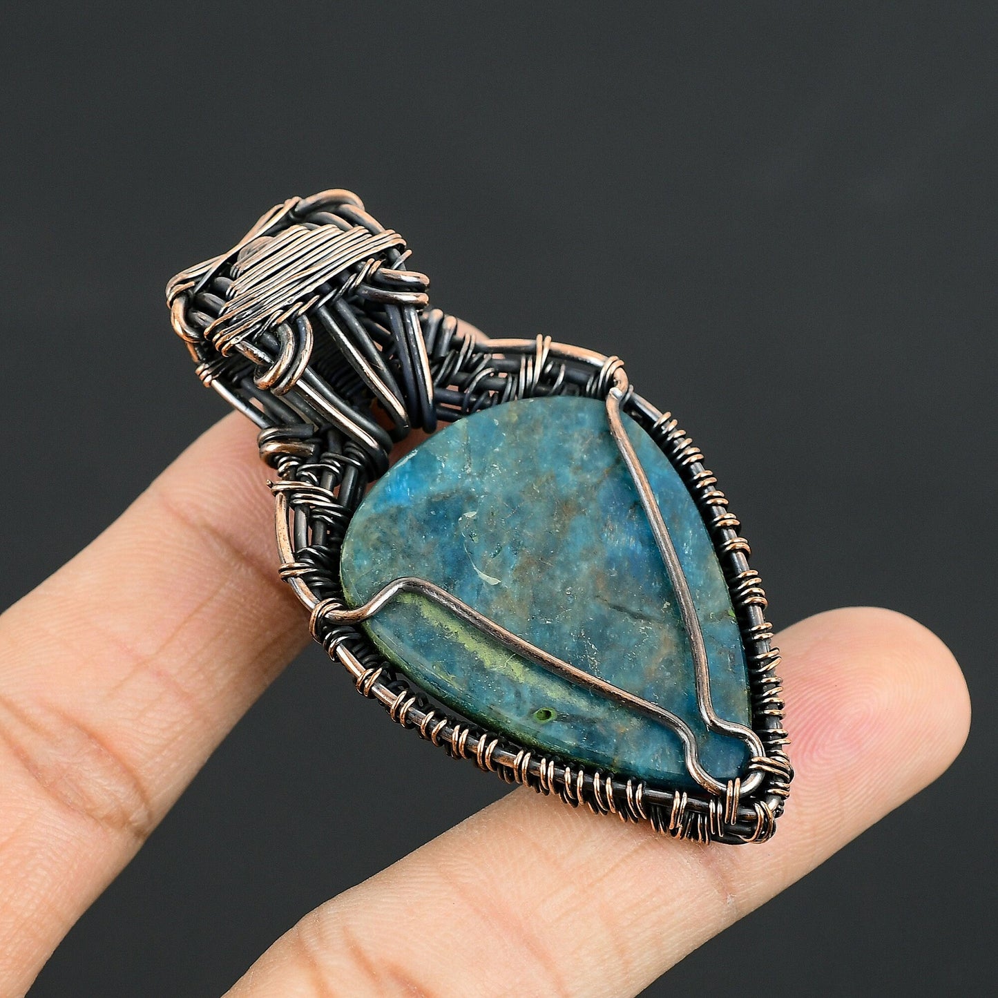 Neon Blue Apatite Gemstone Pendant