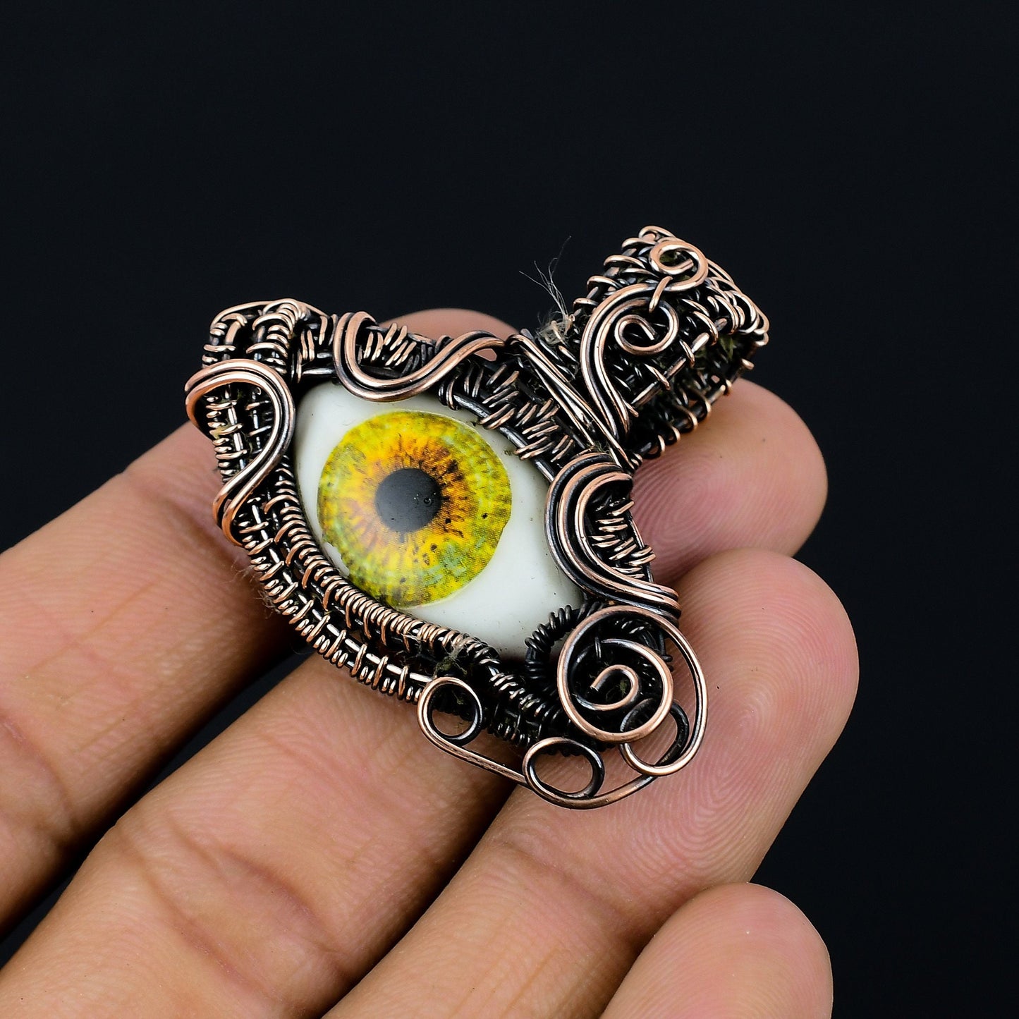 Hazel Triple Color Eye Gemstone Pendant