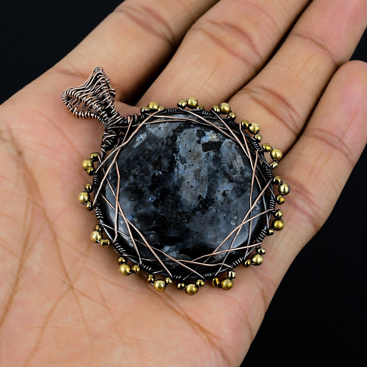 Grey Larvikite Gemstone Pendant