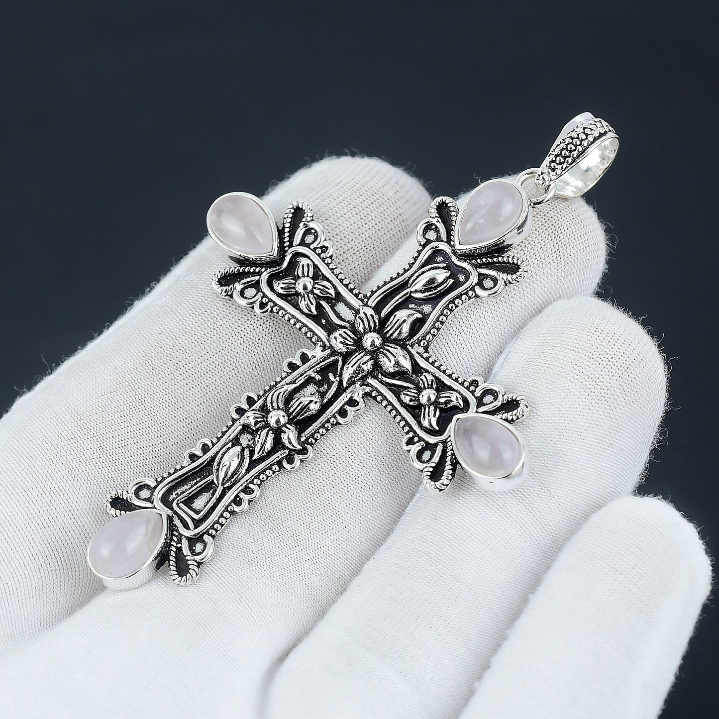 Rose Quartz Cross Pendant