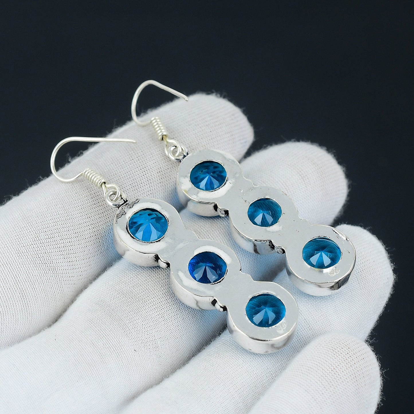 Blue Topaz Gemstone Earring