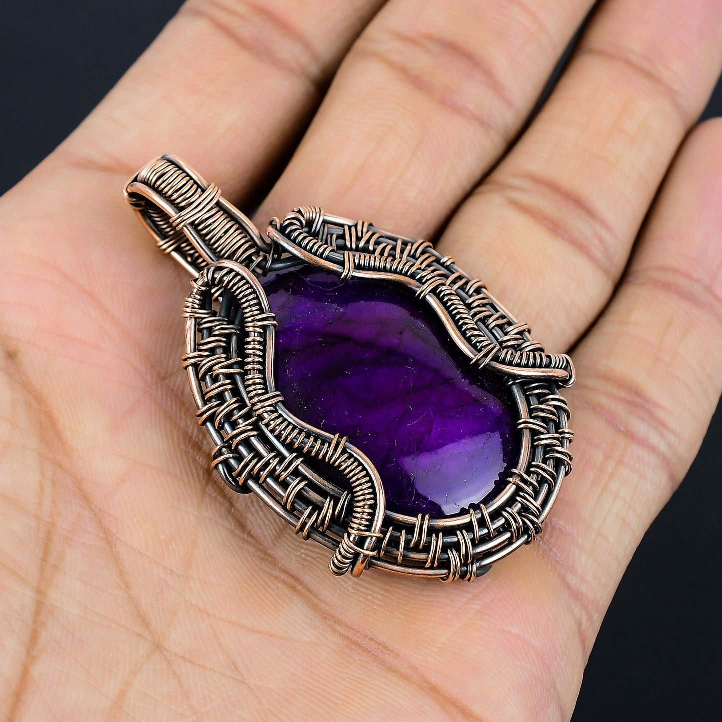 Purple Flash Labradorite Gemstone Pendant