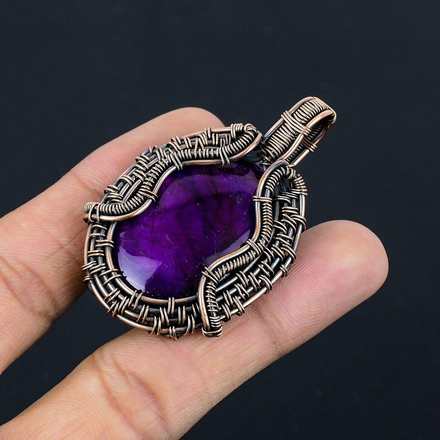 Purple Flash Labradorite Gemstone Pendant