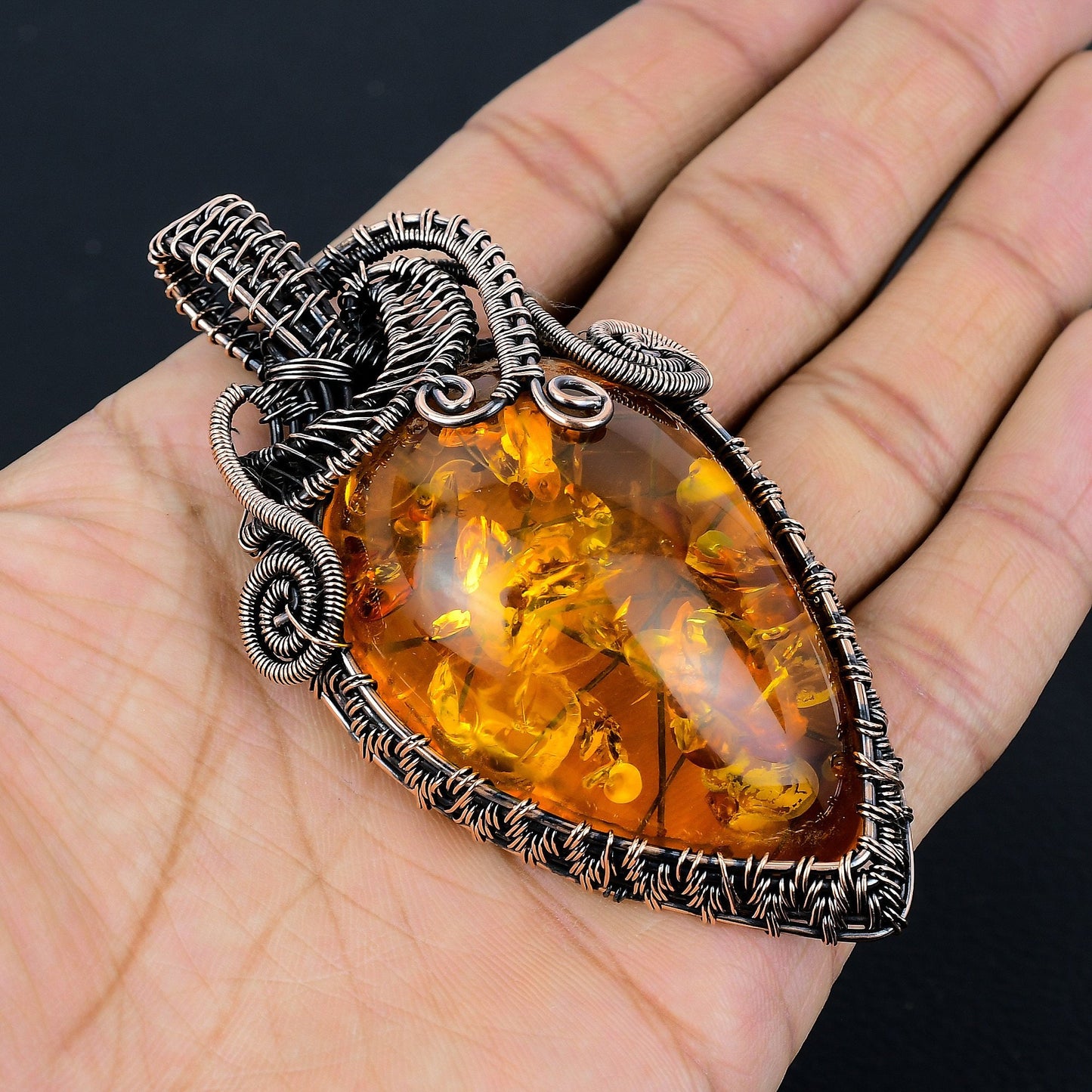 Golden Baltic Amber Gemstone Pendant
