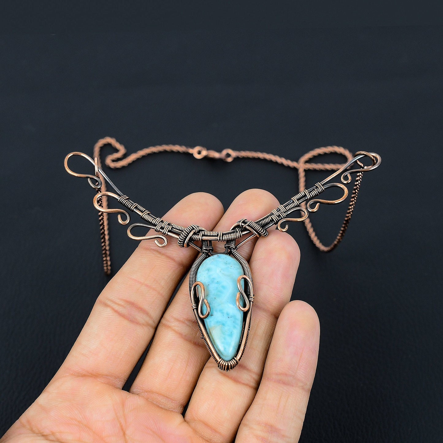 Blue Larimar Gemstone Pendant