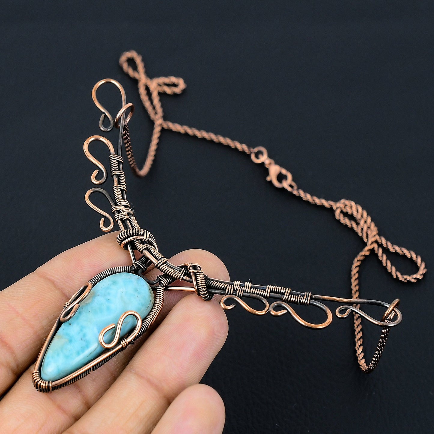 Blue Larimar Gemstone Pendant