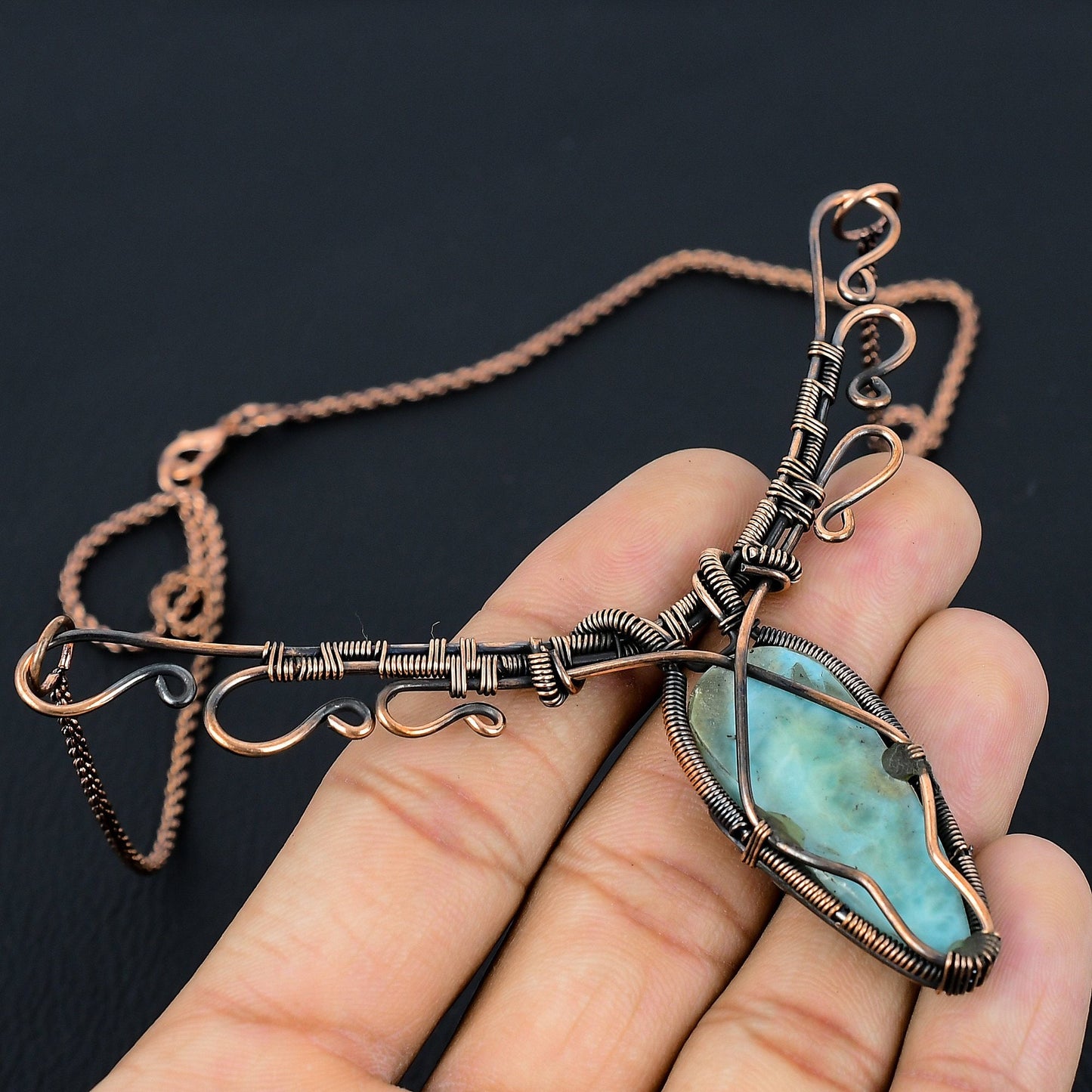 Blue Larimar Gemstone Pendant