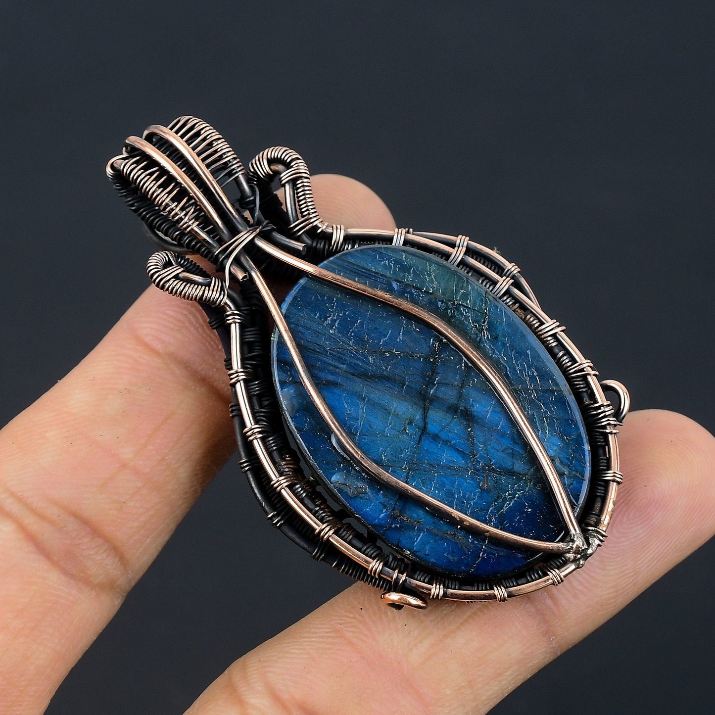 Blue Flash Labradorite Gemstone Pendant
