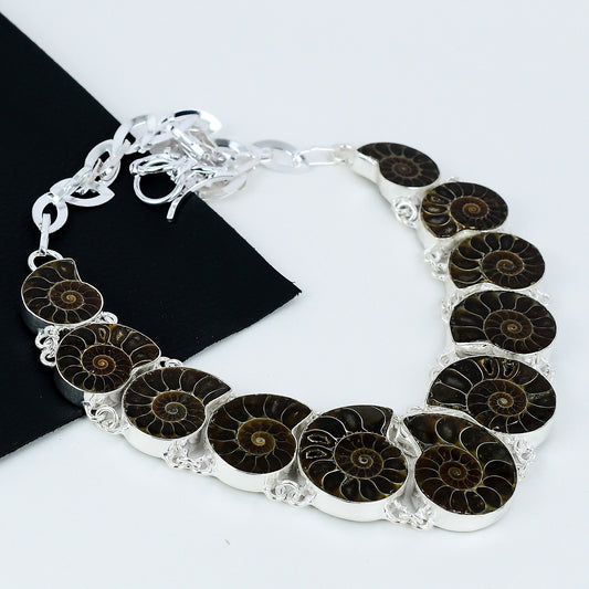 Brown Ammonite Gemstone Necklace