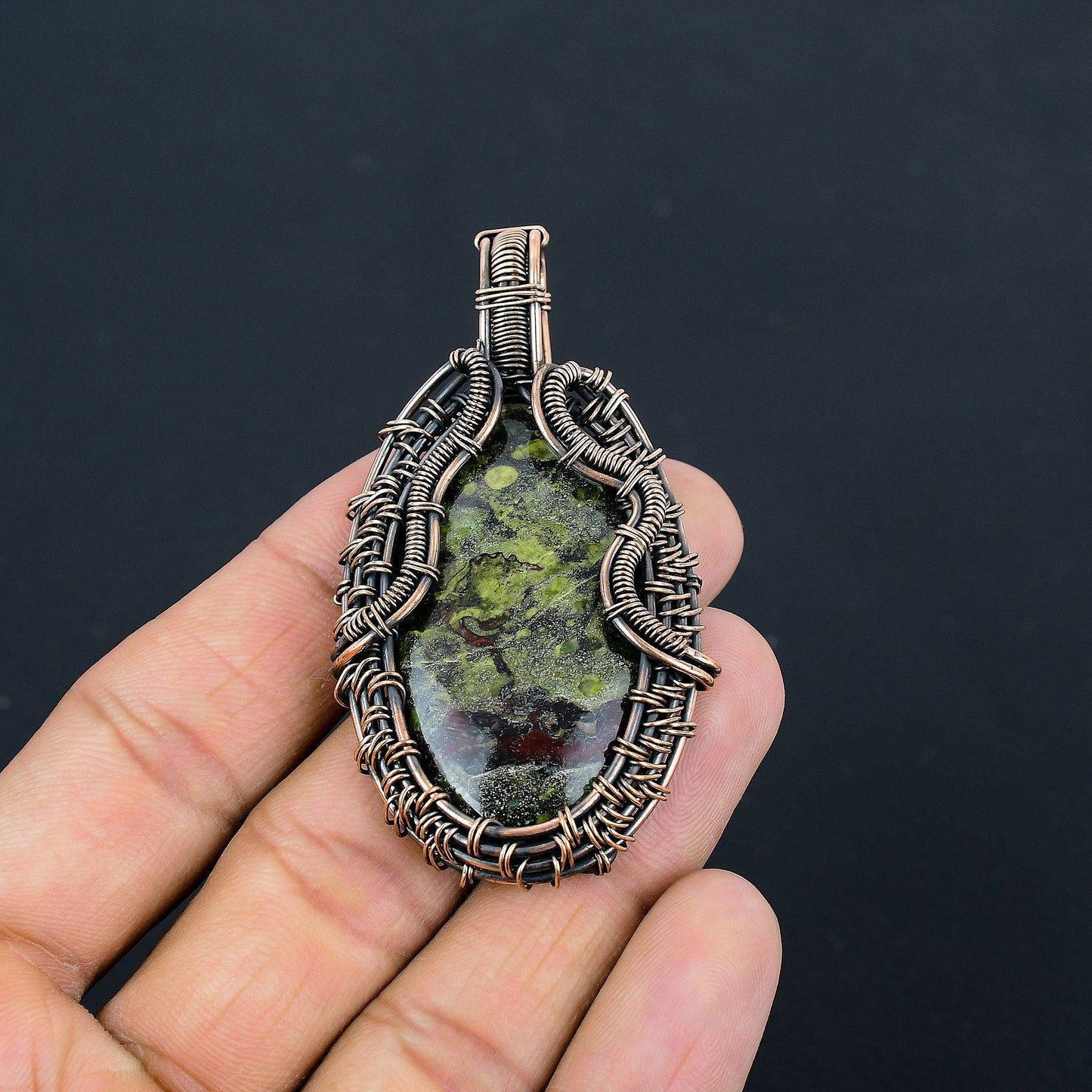 Green & Red Dragon Bloodstone Gemstone Pendant