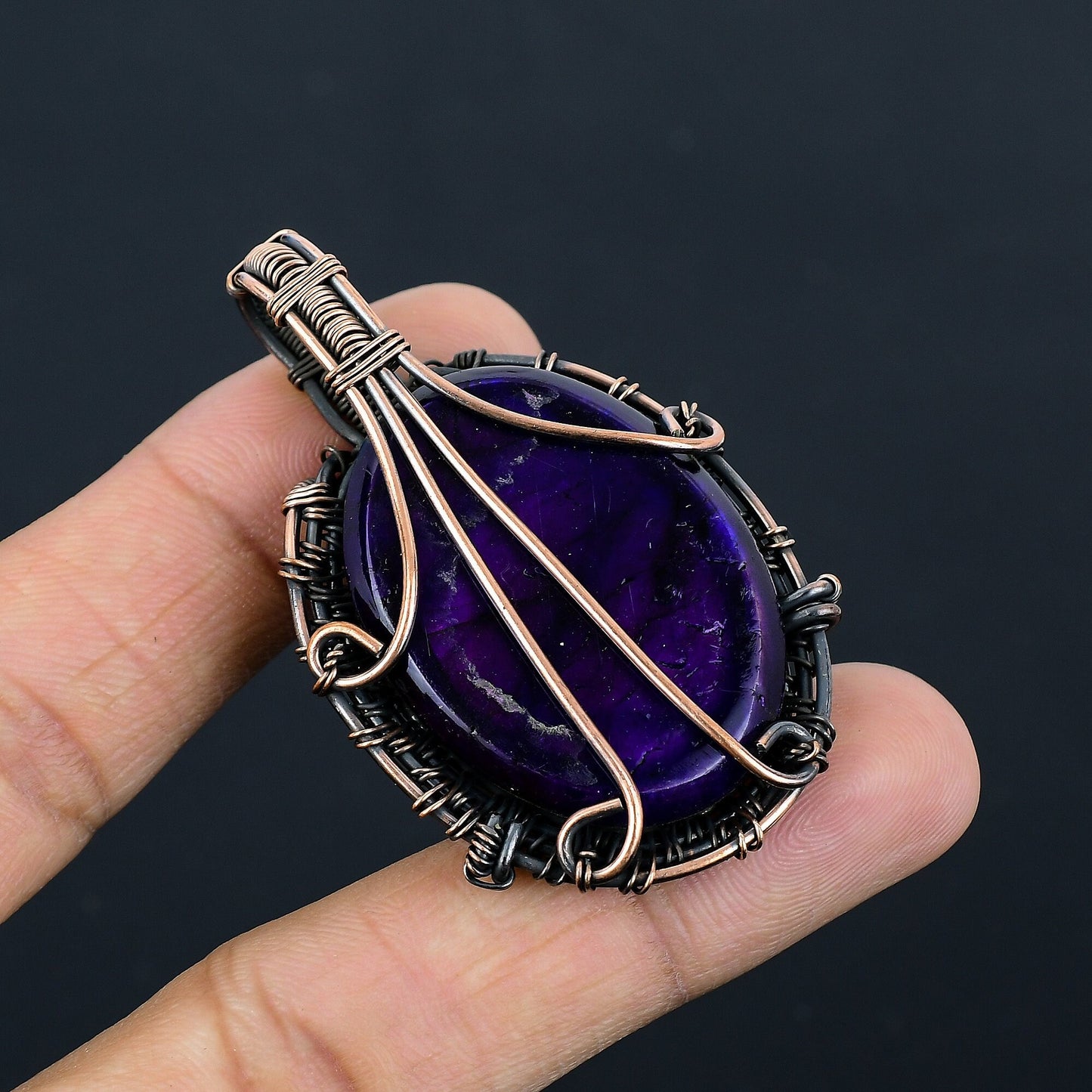 Purple Flash Labradorite Gemstone Pendant