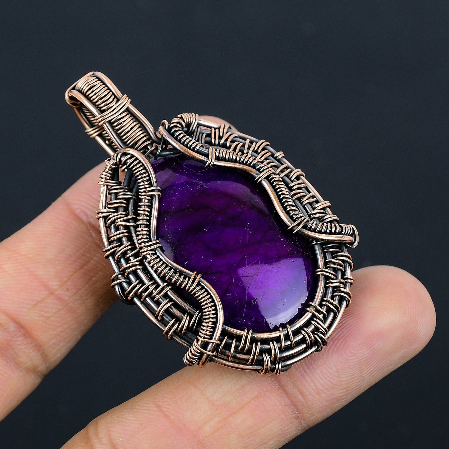 Purple Flash Labradorite Gemstone Pendant