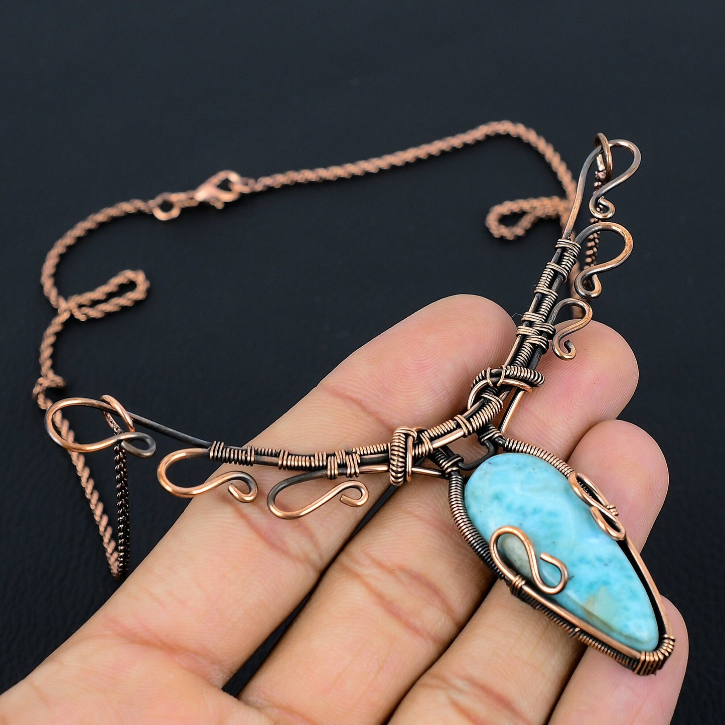 Blue Larimar Gemstone Pendant