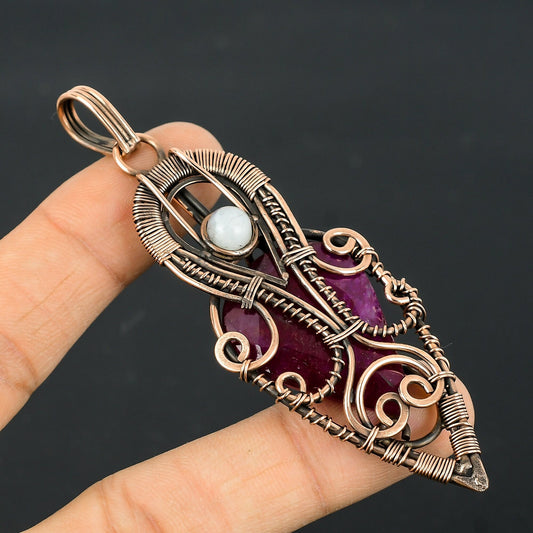 Kashmir Red Ruby Gemstone Pendant