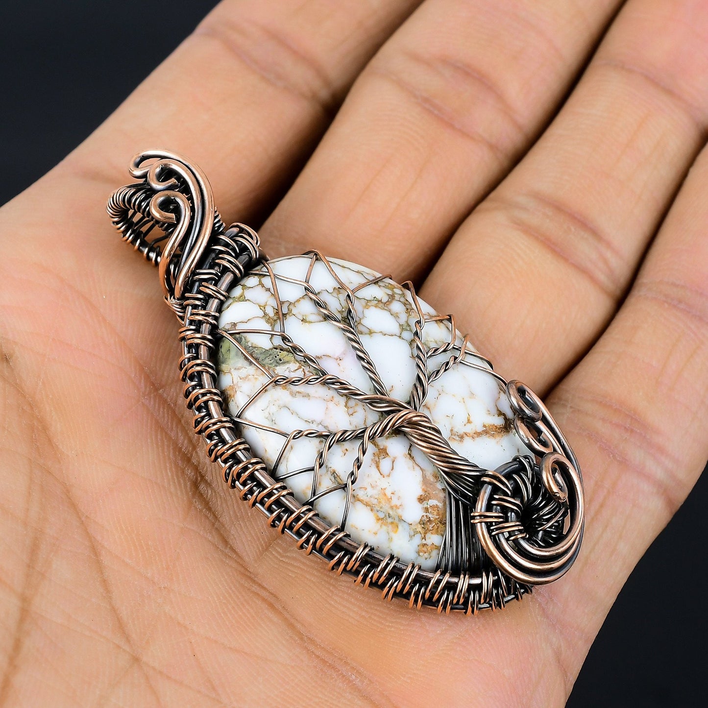 Brown & White Wild Horse Gemstone Pendant
