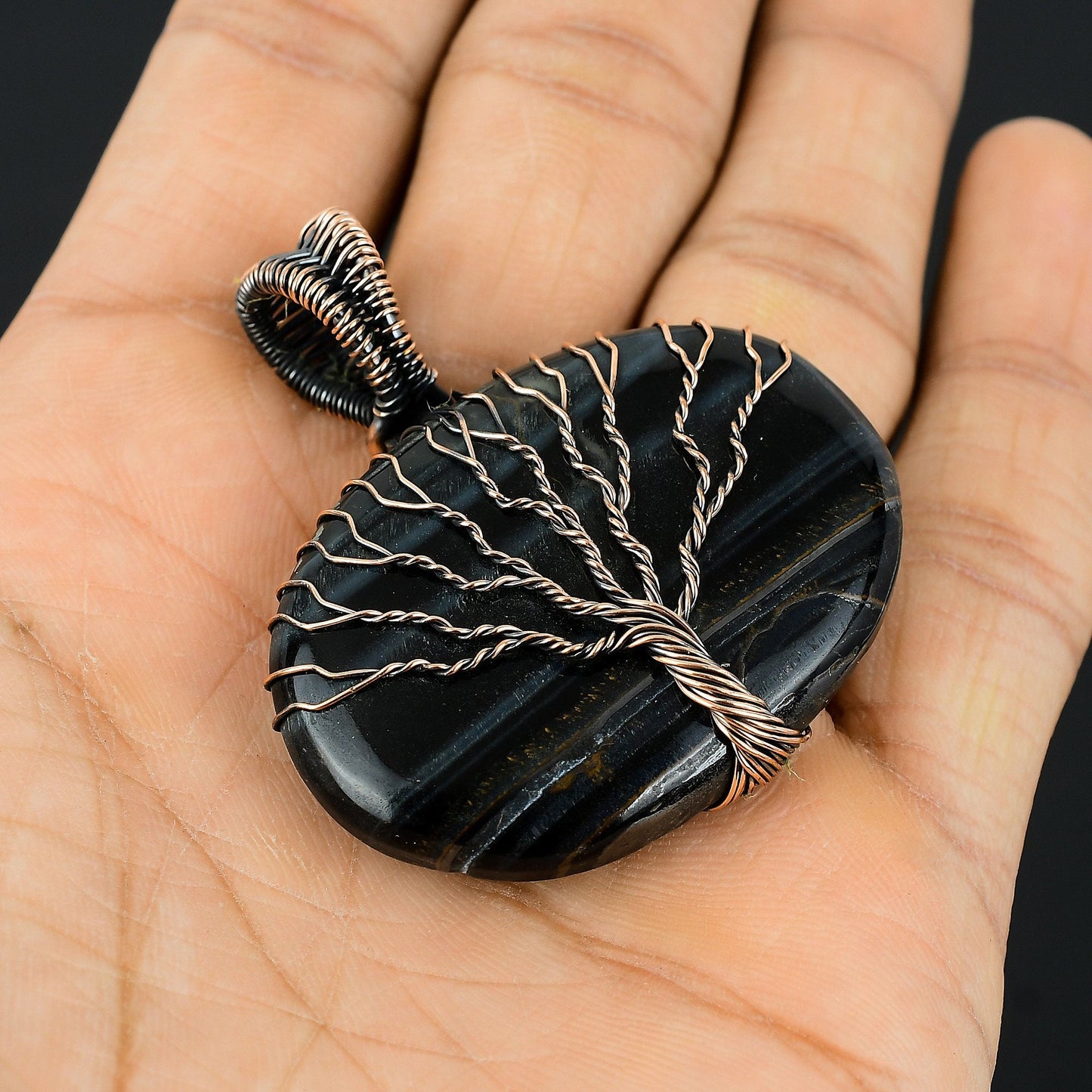 Blue Tiger Eye Gemstone Pendant