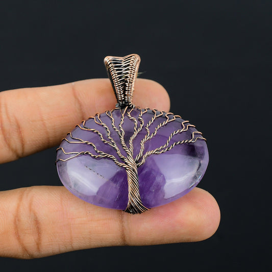 Purple Chevron Amethyst Gemstone Pendant