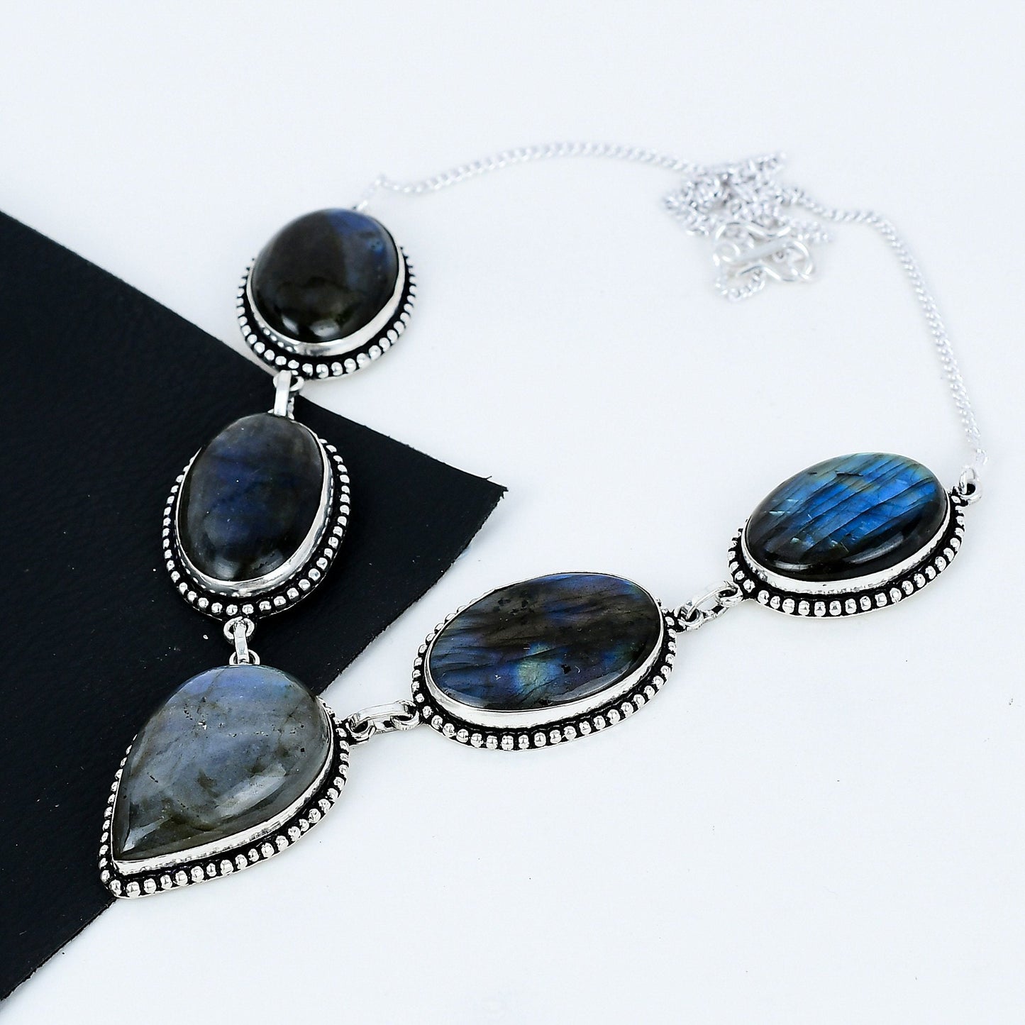 Blue Fire Labradorite Gemstone Necklace