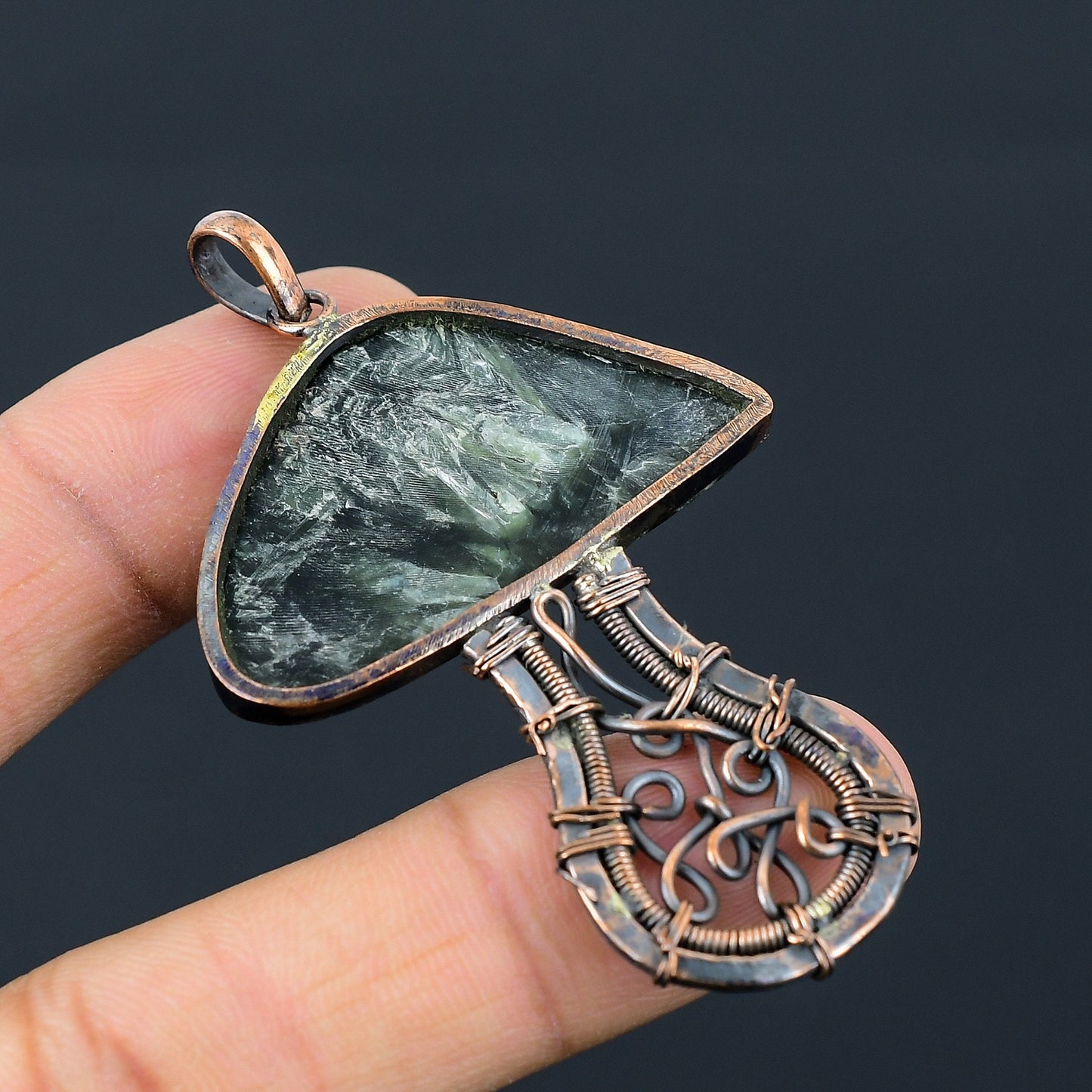 Green Seraphinite Gemstone Pendant