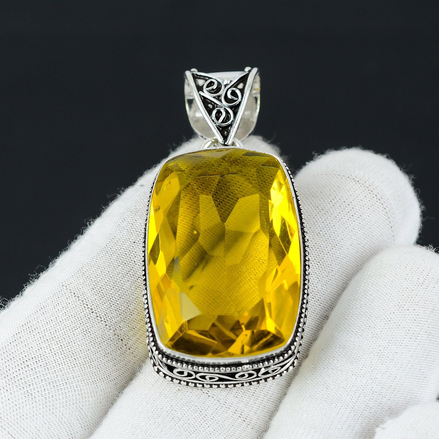 Yellow Citrine Gemstone Pendant