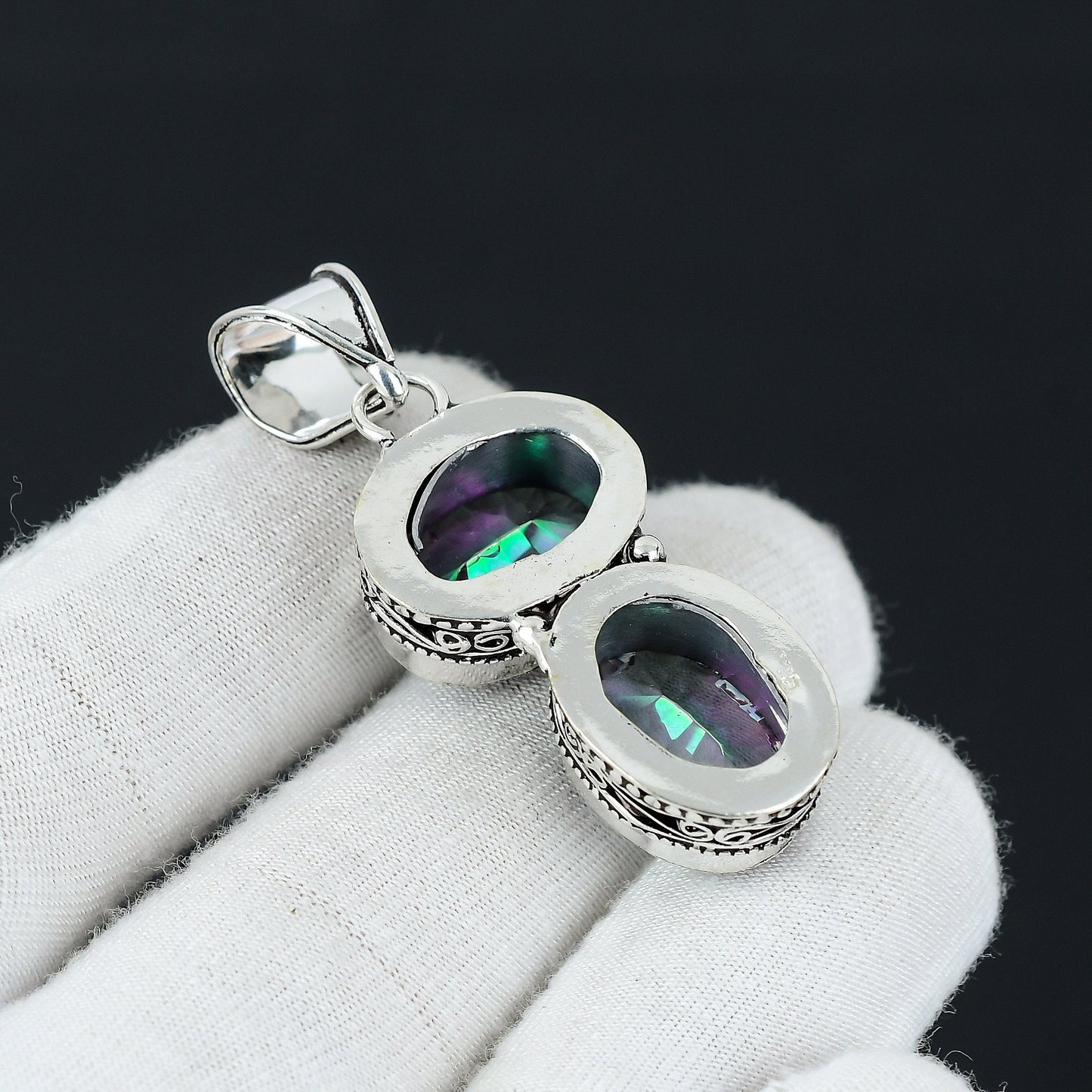 Rainbow Mystic Topaz Gemstone Pendant