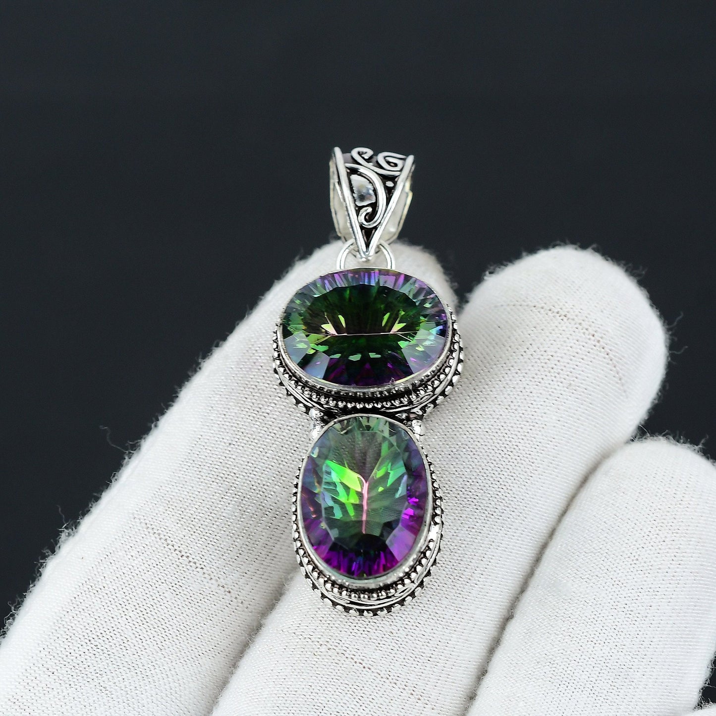 Rainbow Mystic Topaz Gemstone Pendant