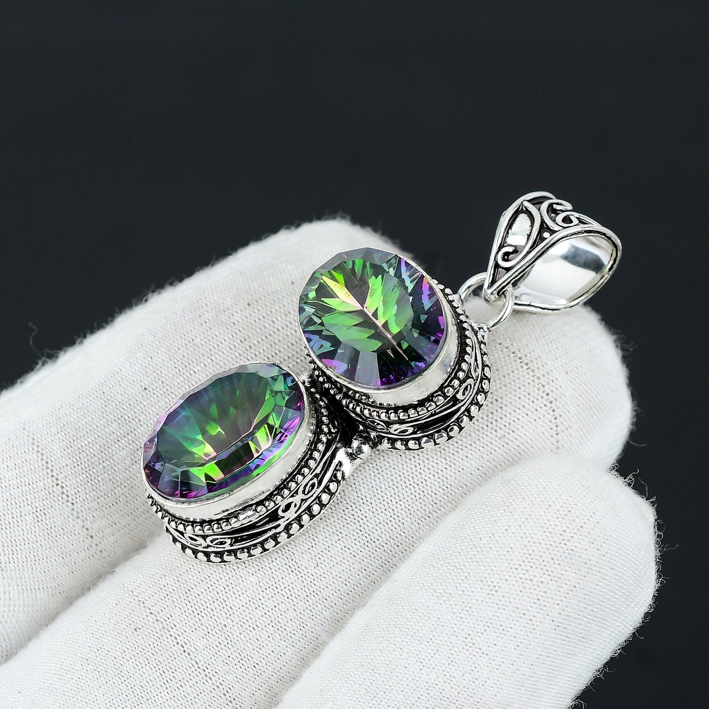 Rainbow Mystic Topaz Gemstone Pendant
