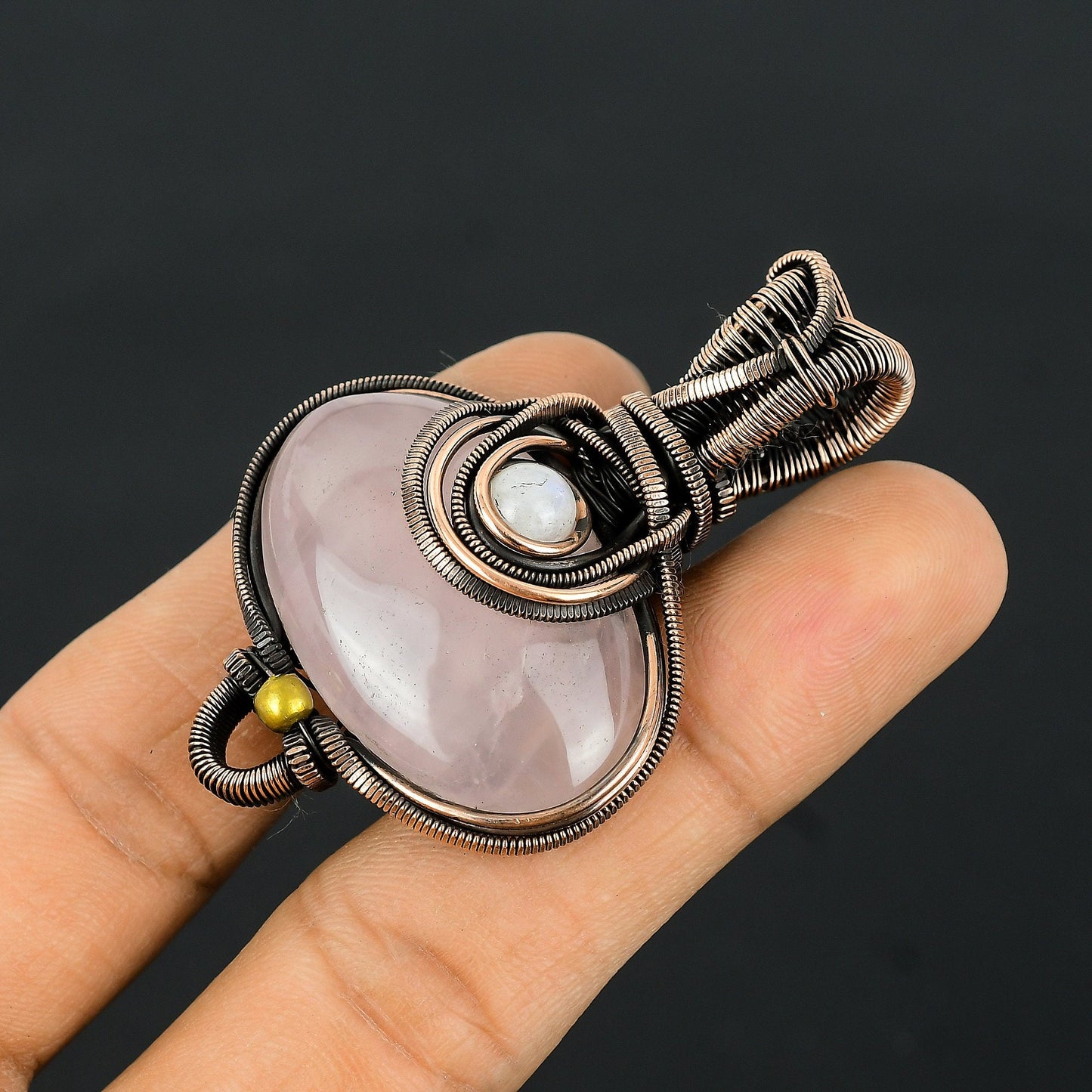 Pink Rose Quartz Gemstone Pendant