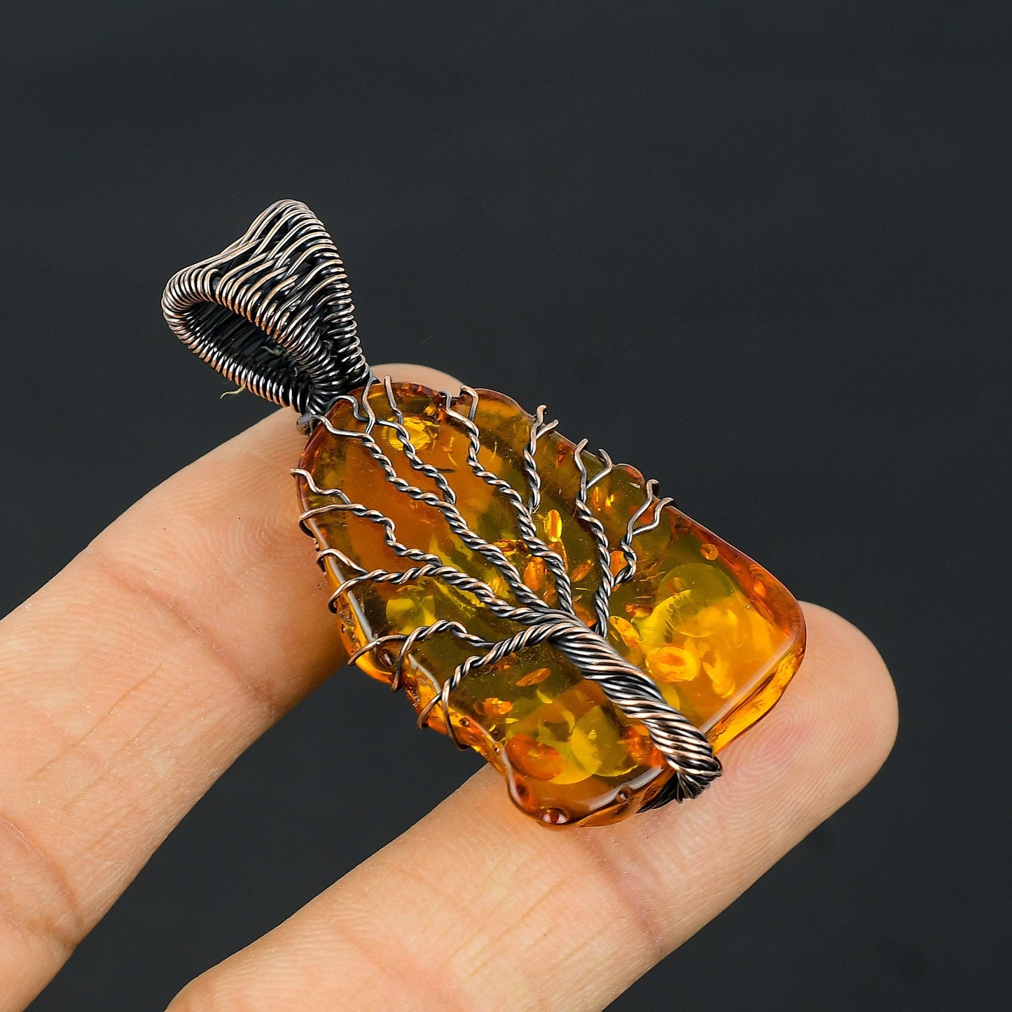 Golden Amber Gemstone Pendant