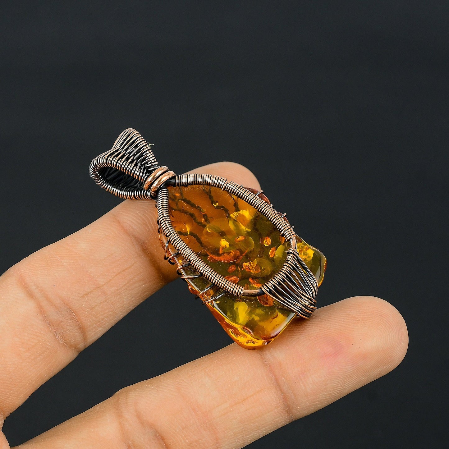 Golden Amber Gemstone Pendant