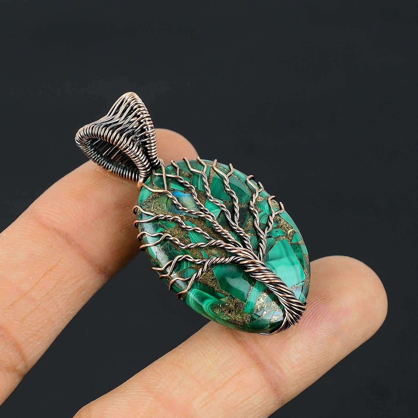 Green Malachite Gemstone Pendant