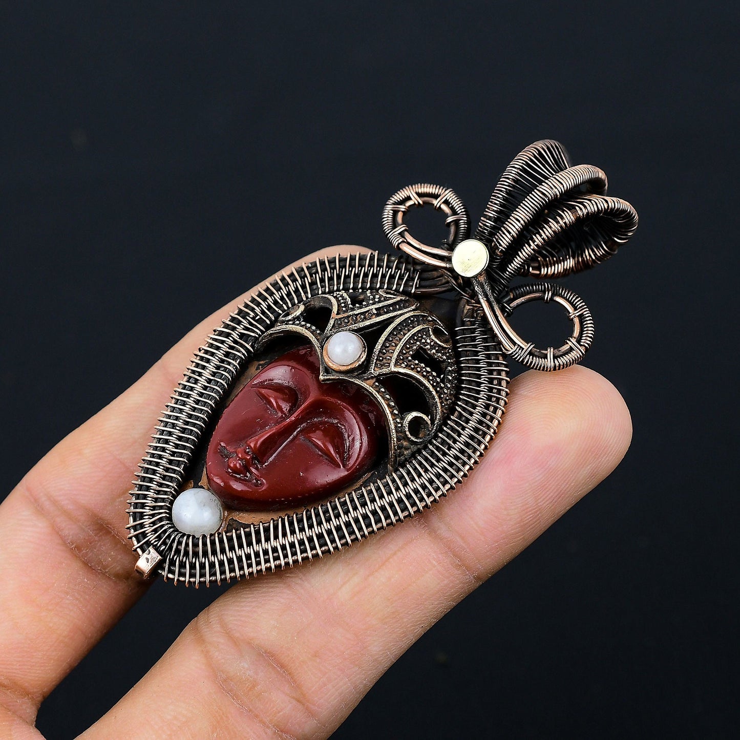 Red Moonstone Gemstone Pendant