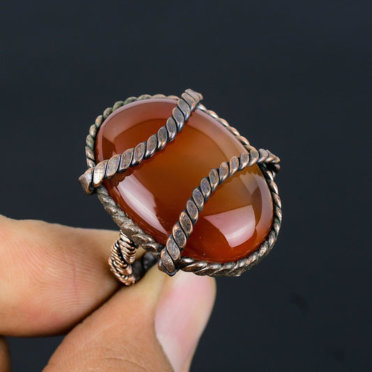 Red Carnelian Gemstone Ring