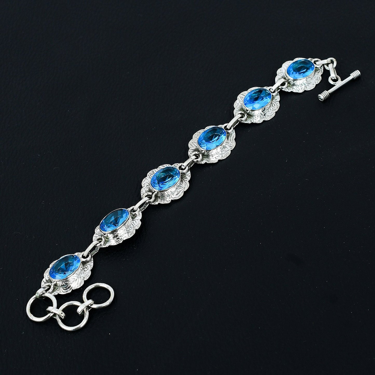 Swiss Blue Topaz Gemstone Bracelet
