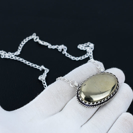 Gold Pyrite Gemstone Necklace