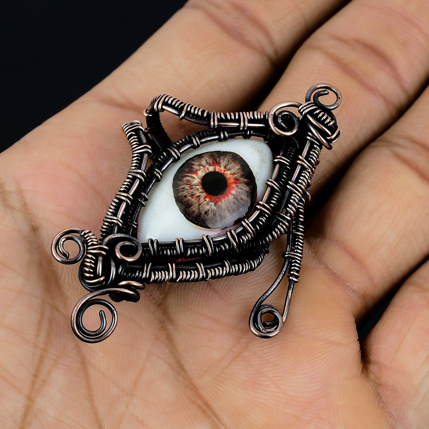 Brown Human Eye Gemstone Pendant