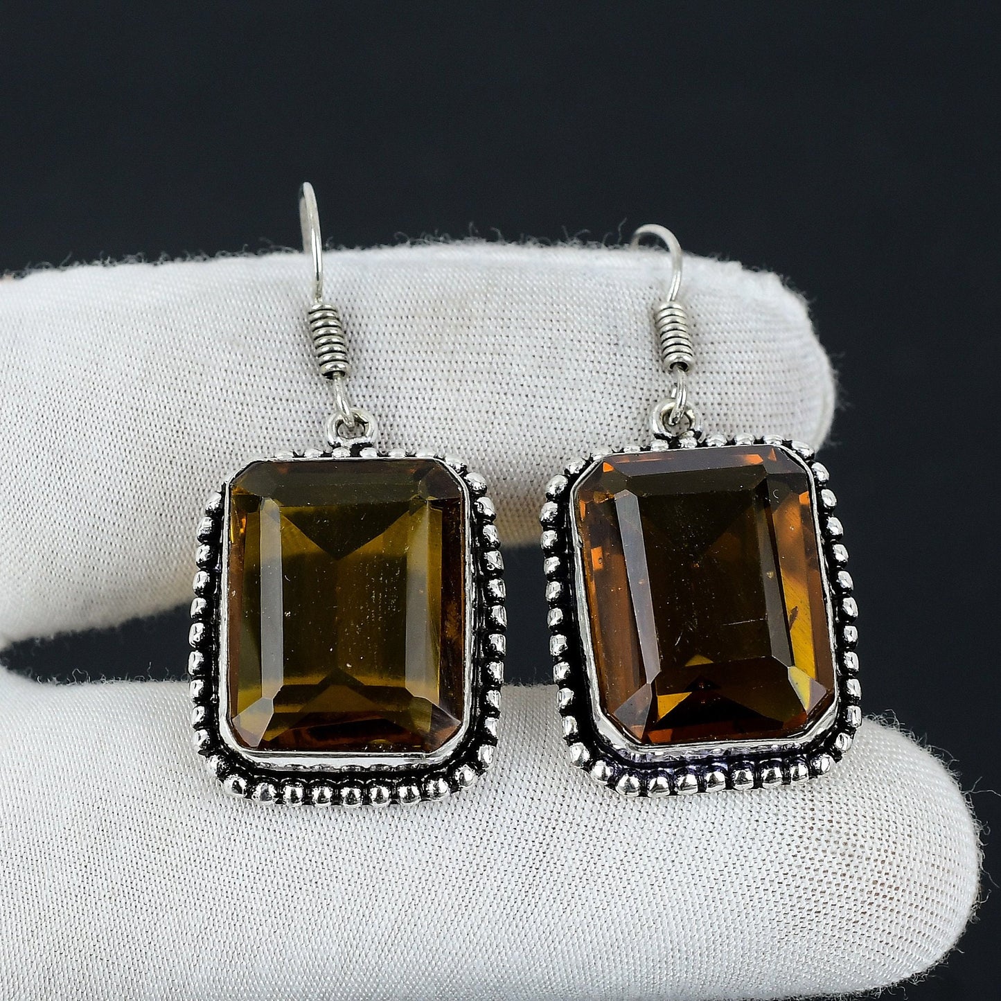 Honey Topaz Gemstone Earrings