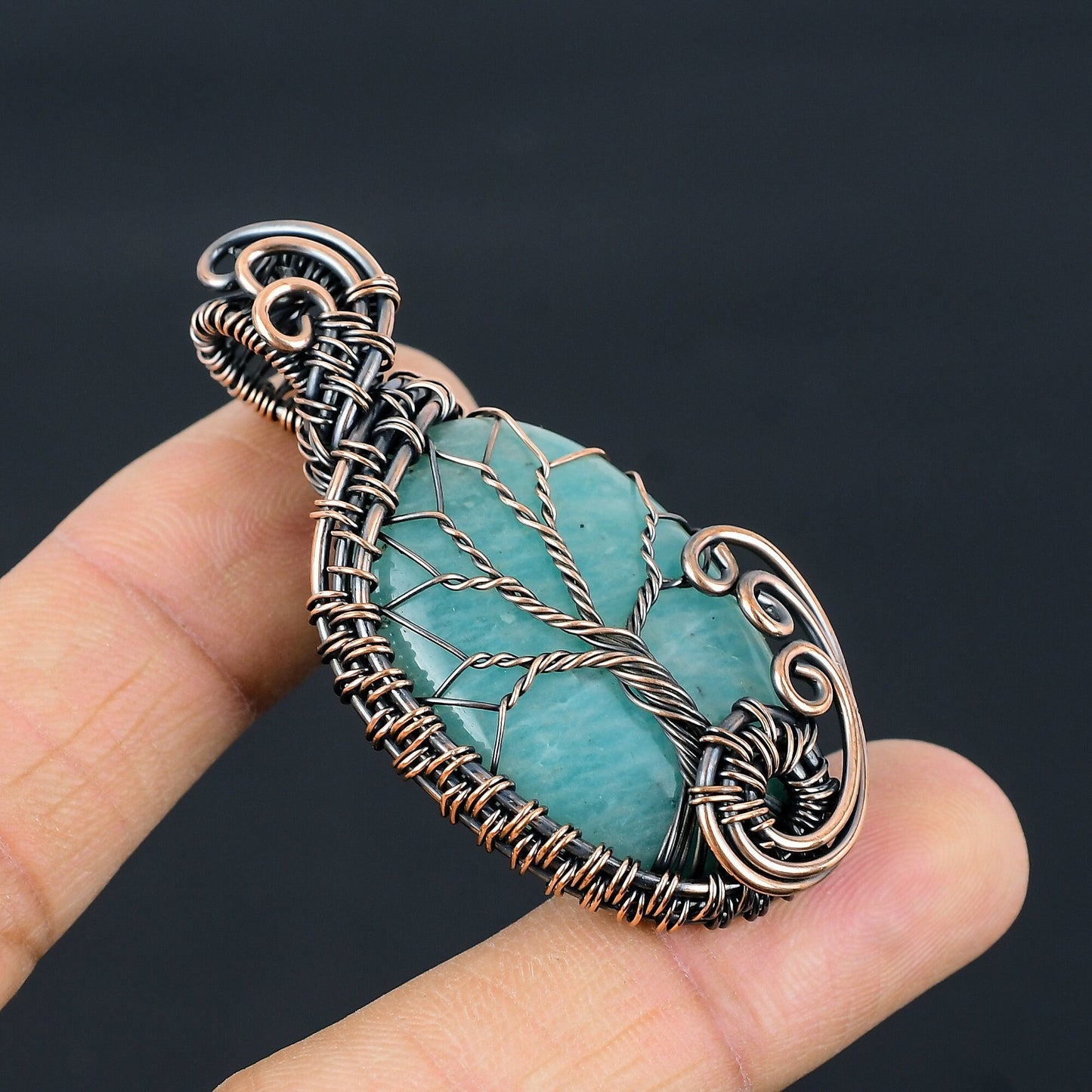 Blue-Green Amazonite Gemstone Pendant