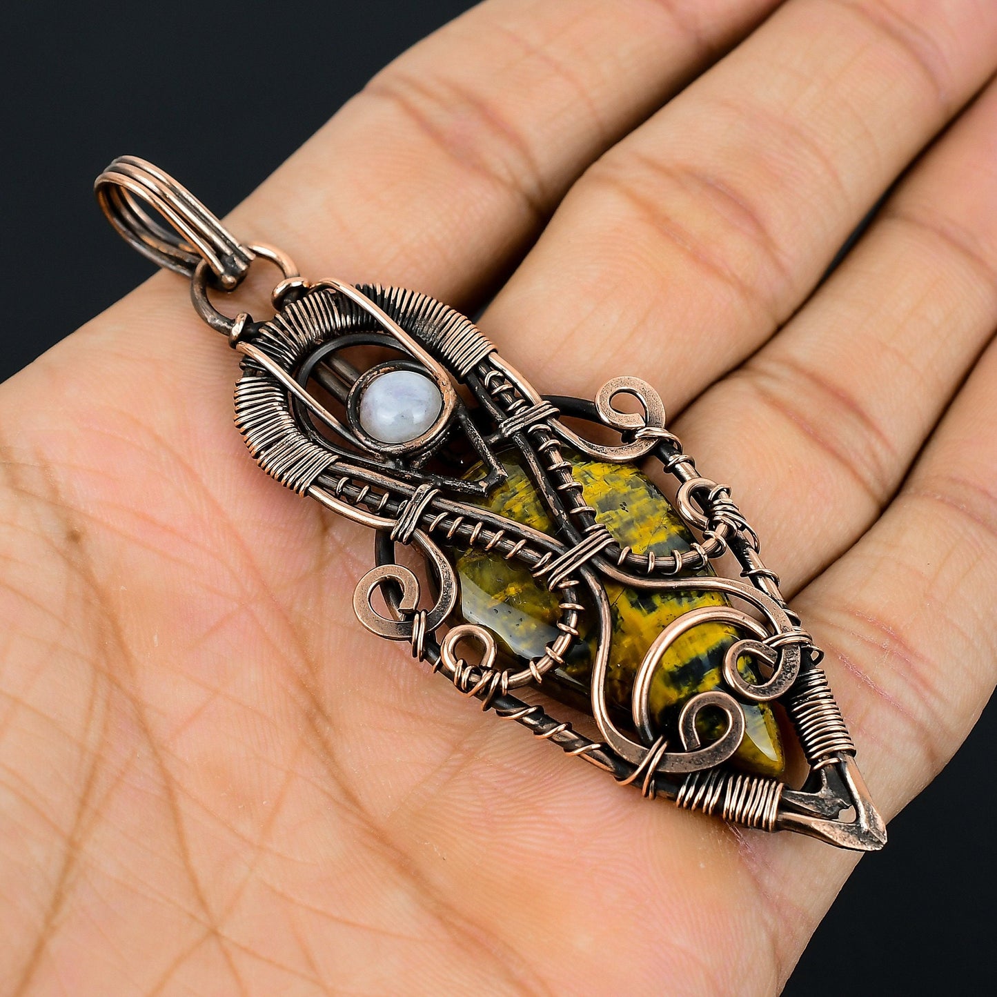 Golden-Brown Nellite Gemstone Pendant