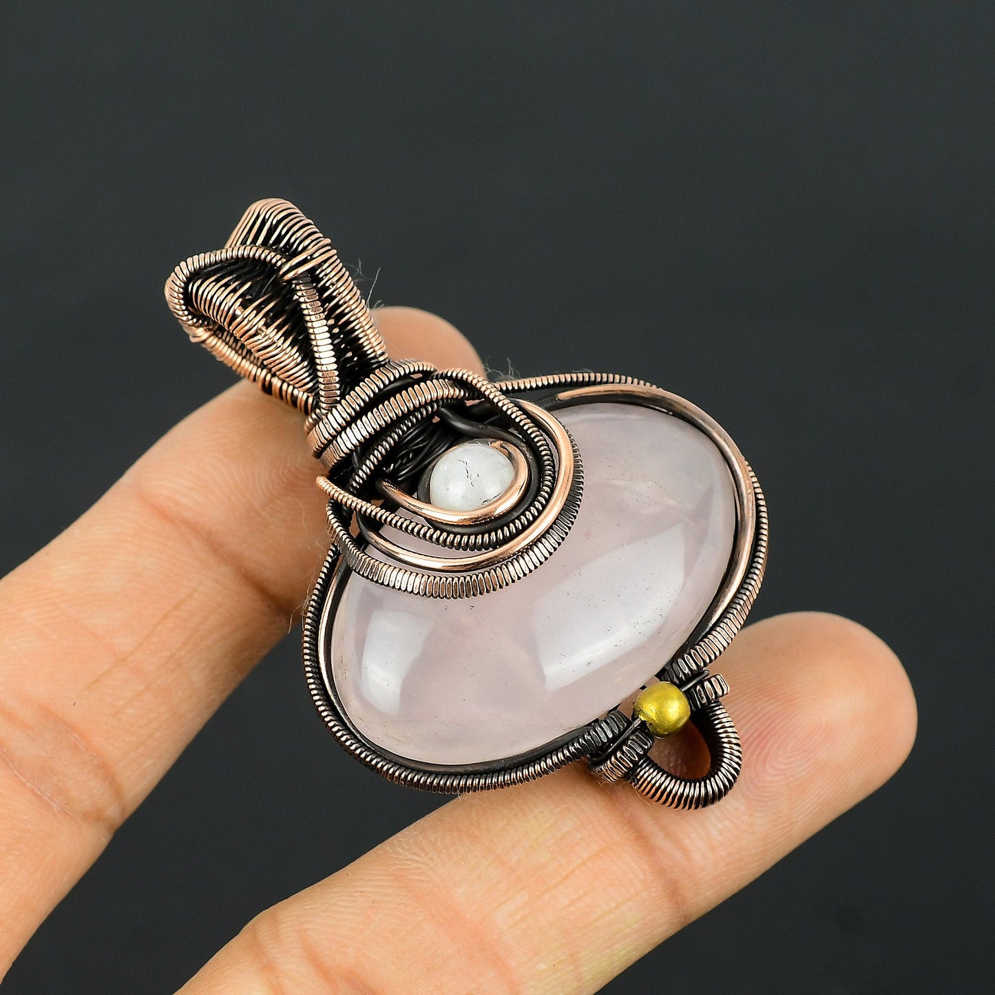 Pink Rose Quartz Gemstone Pendant